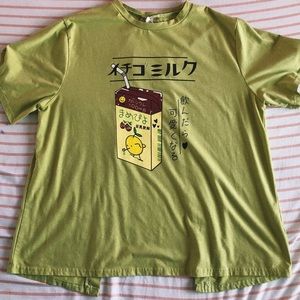 light green open back tee